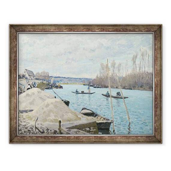 Tablou inramat - Alfred Sisley - Sena la Port-Marly, gramezi de nisip - - Roveli