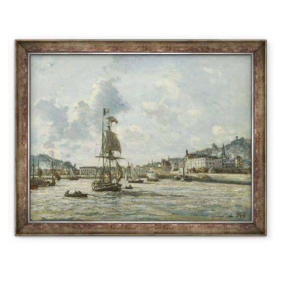 Tablou inramat - Johan-Barthold Jongkind - Intrarea in portul Honfleur - - Roveli