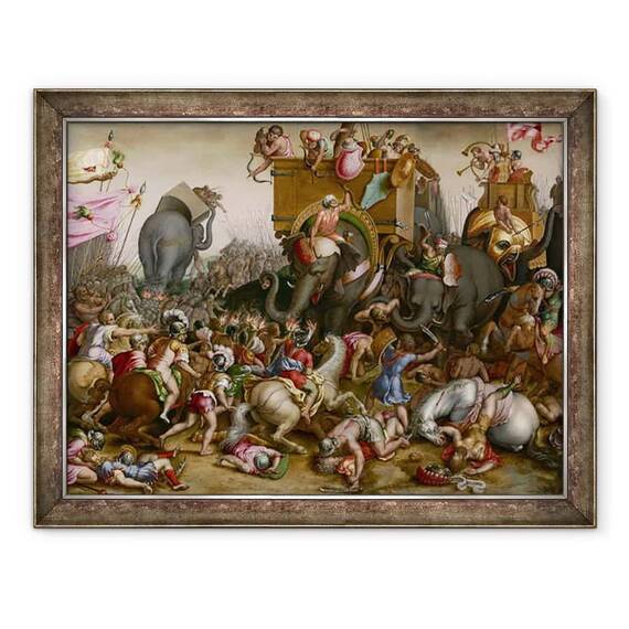 Tablou inramat - Cornelis Cort - Batalia de la Zama - - Roveli