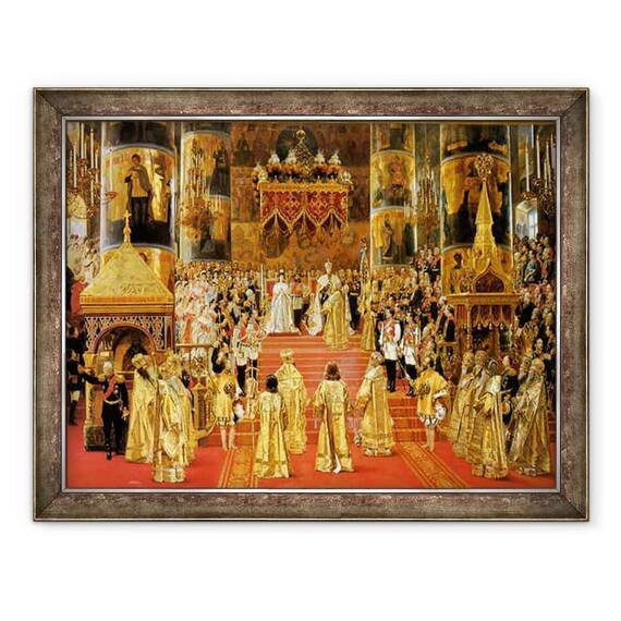 Tablou inramat - Georges Becker - incoronarea imparatului Alexandru al III-lea - - Roveli