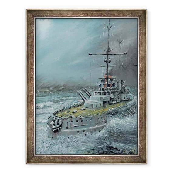 Tablou inramat - Vincent Alexander Booth - SMS Friedrich der Grosse la Iutlanda 1916, 2016 - - Roveli