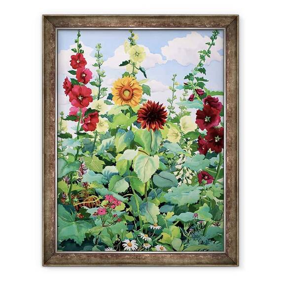 Tablou inramat - Christopher Ryland - Hollyhocks si floarea-soarelui - - Roveli