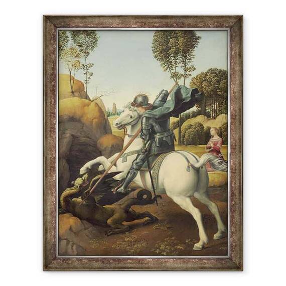 Tablou inramat - Raphael - Sfantul Gheorghe si Dragonul - - Roveli