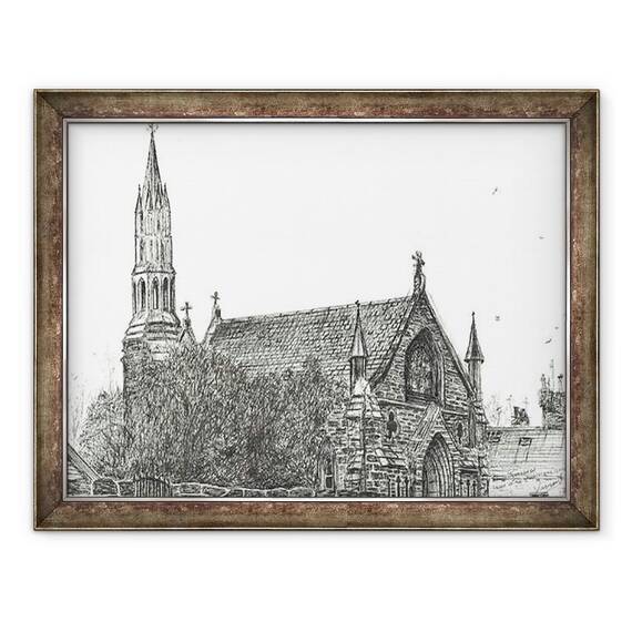 Tablou inramat - Vincent Alexander Booth - Biserica de la Stonehaven, Scotia, 2007 - - Roveli