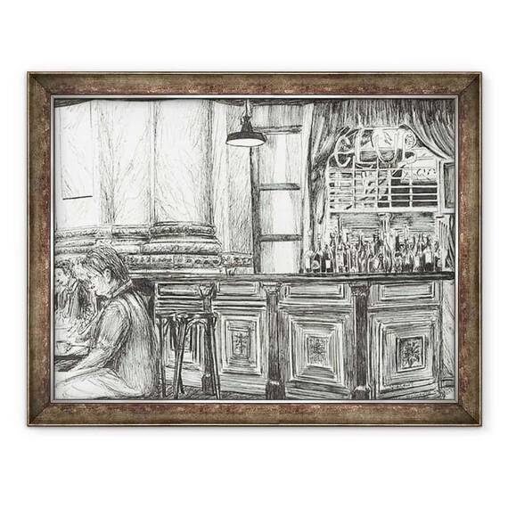 Tablou inramat - Vincent Alexander Booth - Cafenea la Royal Exchange, Manchester, 2011 - - Roveli