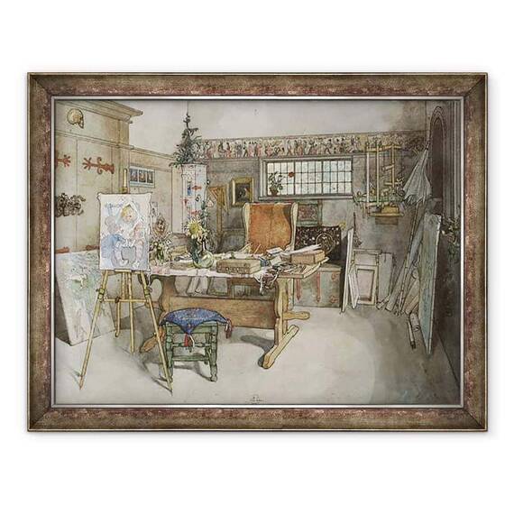 Tablou inramat - Carl Larsson - The Studio, din seria A Home - - Roveli