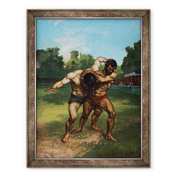 Tablou inramat - Gustave Courbet - Luptatorii - - Roveli