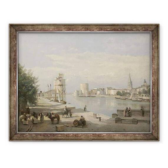 Tablou inramat - Jean Baptiste Camille Corot - Portul La Rochelle - - Roveli