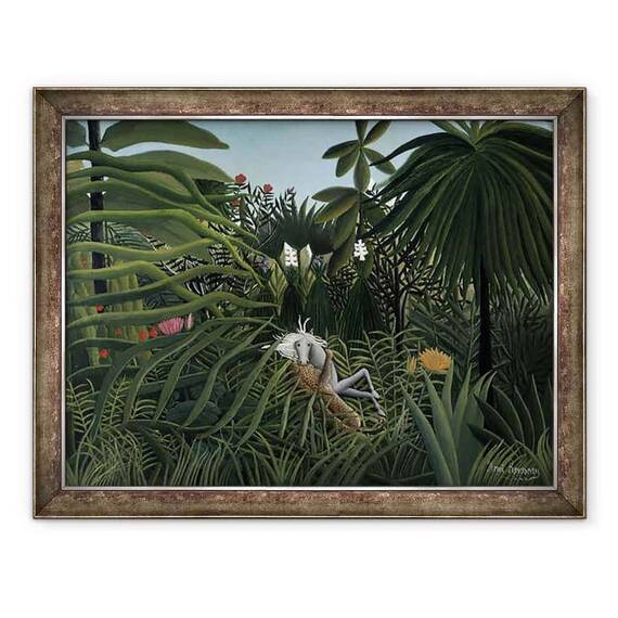Tablou inramat - Henri J.F. Rousseau - Jaguar ataca un cal - - Roveli