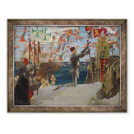Tablou inramat - Edwin Austin Abbey - Columb in Lumea Noua - - Roveli