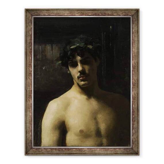 Tablou inramat - John Singer Sargent - Barbat purtand lauri - - Roveli