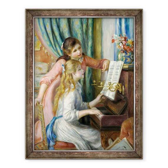 Tablou inramat - Pierre Auguste Renoir - Doua fete tinere la pian - - Roveli