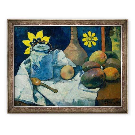 Tablou inramat - Paul Gauguin - Natura moarta cu ceainic si fructe - - Roveli