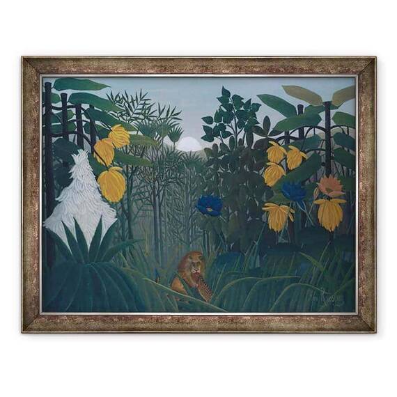 Tablou inramat - Henri J.F. Rousseau - Rascumpararea leului - - Roveli