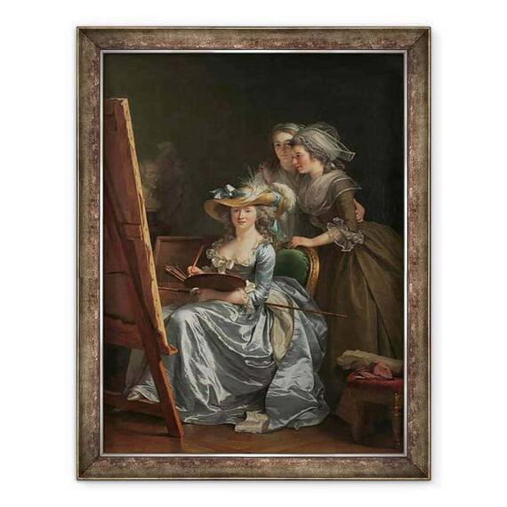 Tablou inramat - Adelaide Labille-Guiard - Autoportret Cu Doi Elevi, Marie Gabrielle Capet si Marie Marguerite Carreaux de Rosemond - - Roveli