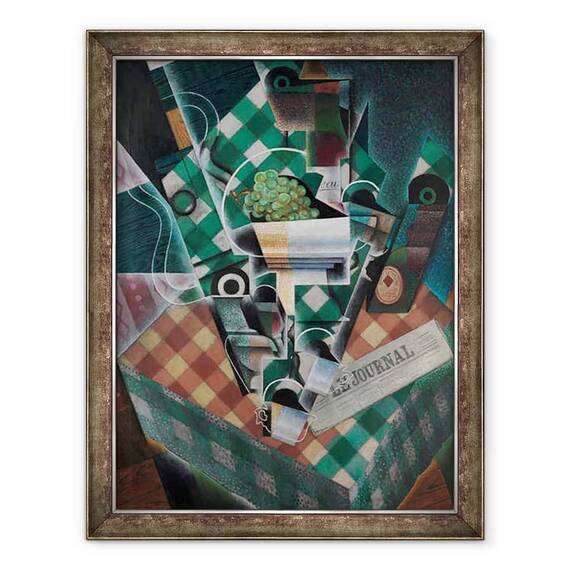 Tablou inramat - Juan Gris - Natura moarta cu fata de masa verificata - - Roveli