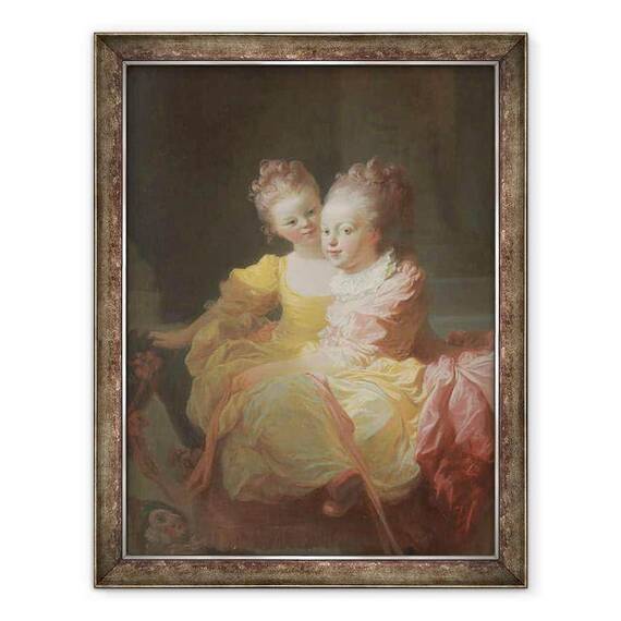 Tablou inramat - Jean-Honore Fragonard - Cele Doua Surori - - Roveli