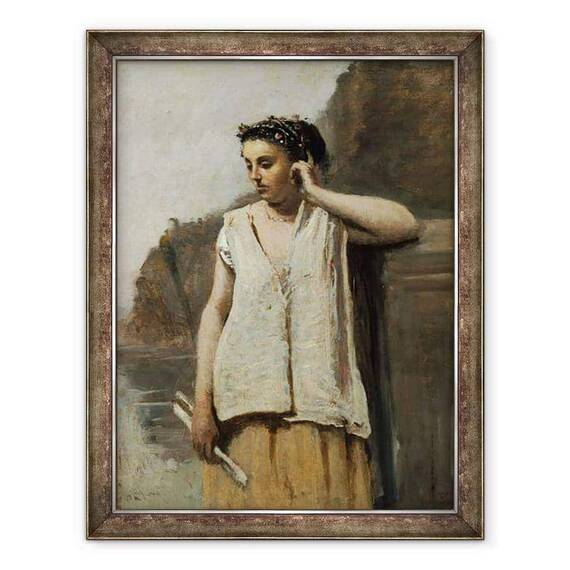Tablou inramat - Jean Baptiste Camille Corot - Muza, Istorie - - Roveli