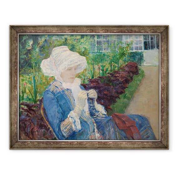 Tablou inramat - Mary Stevenson Cassatt - Lydia crosetat in gradina la Marly - - Roveli
