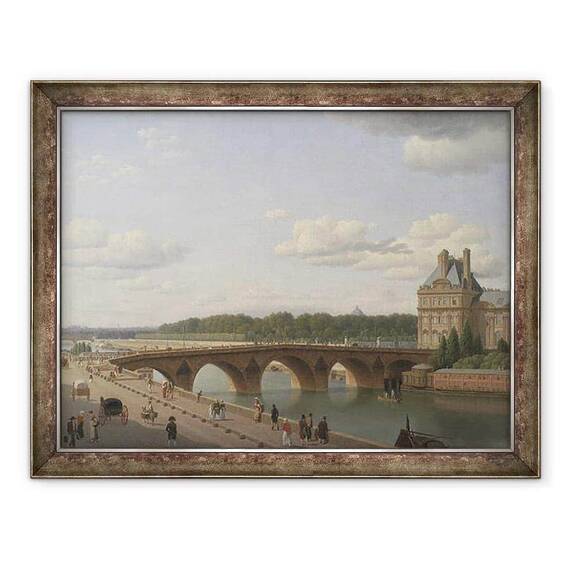 Tablou inramat - Christoffer-Wilhelm Eckersberg - Pont Royal vazut din Quai Voltaire - - Roveli