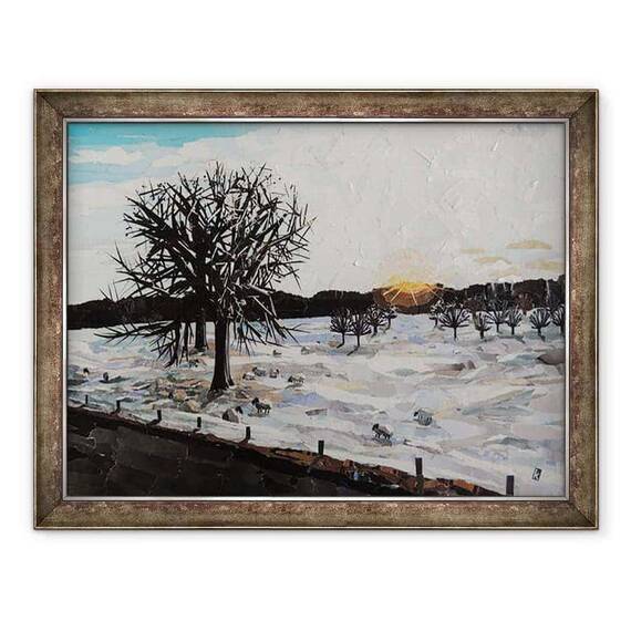 Tablou inramat - Kirstie Adamson - Amurg de iarna - Chatsworth Estate - - Roveli
