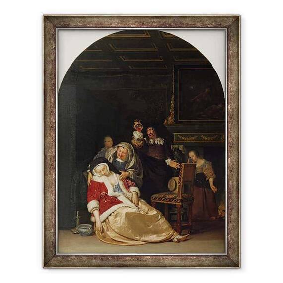 Tablou inramat - Frans van Mieris - Vizita doctorului - - Roveli
