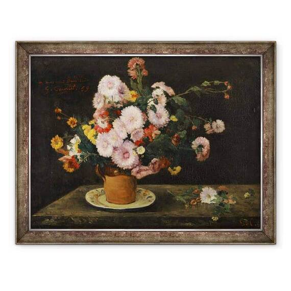 Tablou inramat - Gustave Courbet - Buchet de Asters - - Roveli