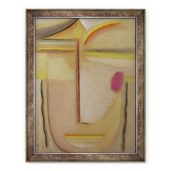Tablou inramat - Alexej von Jawlensky - sef Rezumat, Auriu si roz - - Roveli