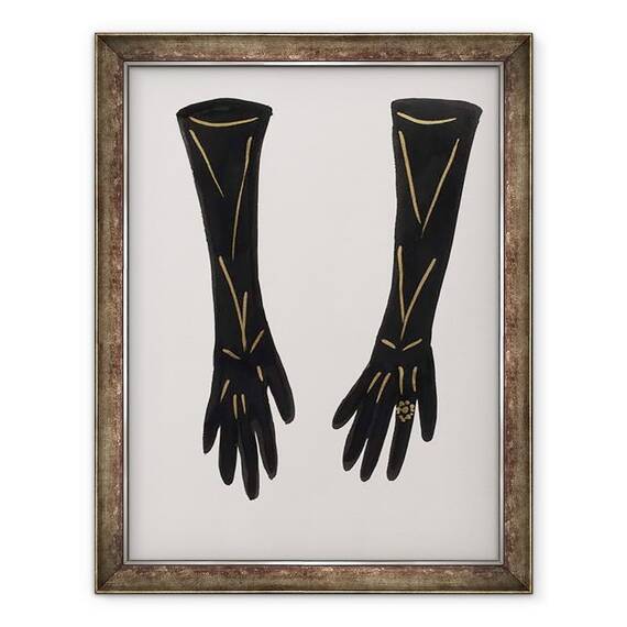 Tablou inramat - Daisy de Villeneuve - Manusi negre - - Roveli