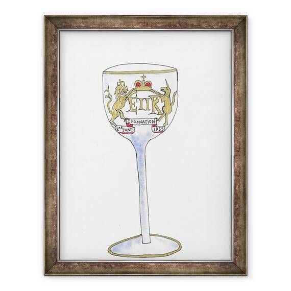 Tablou inramat - Daisy de Villeneuve - Sticla de vin incoronare - - Roveli