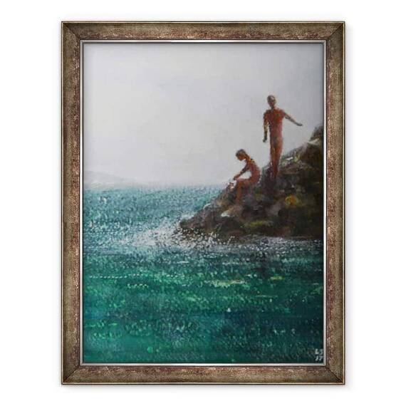 Tablou inramat - Lincoln Seligman - Doua cifre in Ricks - - Roveli