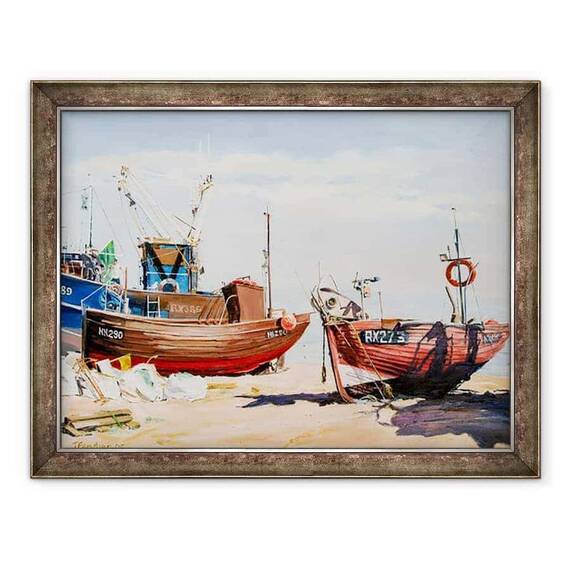 Tablou inramat - Tony Fandino - Barci de pescuit pe plaja din Hastings II - - Roveli