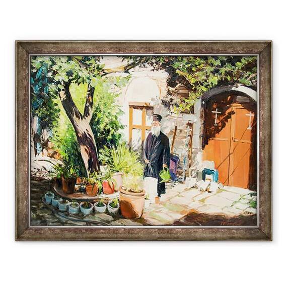 Tablou inramat - Tony Fandino - Preot in Skiathos - - Roveli