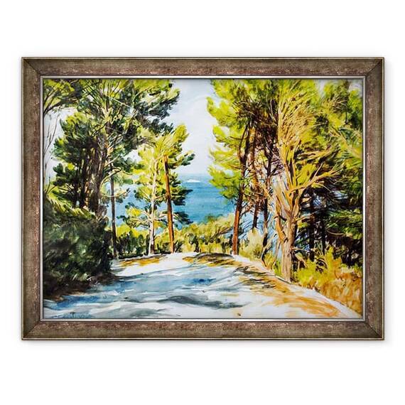 Tablou inramat - Tony Fandino - Drumul care duce la mare, Skiathos - - Roveli