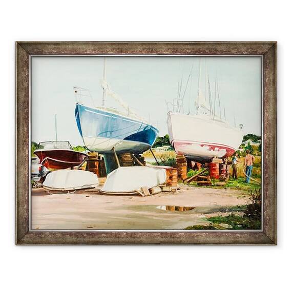 Tablou inramat - Tony Fandino - Barci la Skiathos V - - Roveli