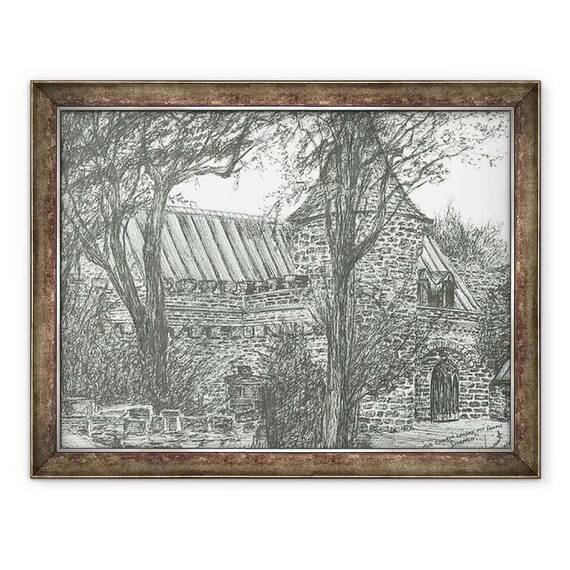 Tablou inramat - Vincent Alexander Booth - Biserica pe drumul spre Oban, 2007 - - Roveli