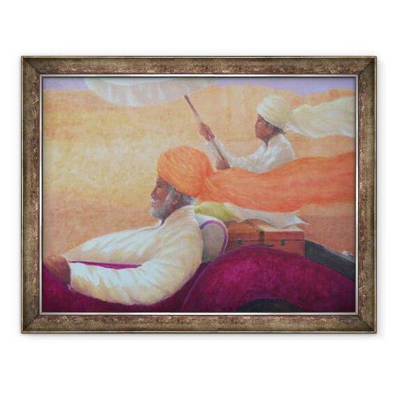 Tablou inramat - Lincoln Seligman - Maharaja si Umbrela - - Roveli