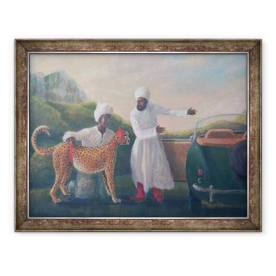 Tablou inramat - Lincoln Seligman - Stubbs Ghepard si Jaguar - - Roveli
