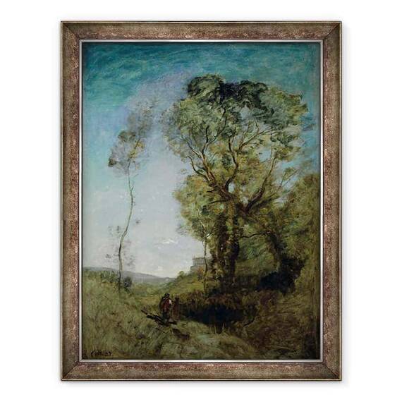 Tablou inramat - Jean Baptiste Camille Corot - Vila italiana din spatele pinilor - - Roveli
