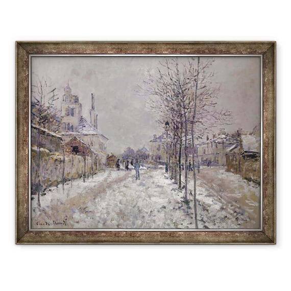 Tablou inramat - Claude Monet - Bulevardul Pontoise acoperit de zapada in Argenteuil - - Roveli