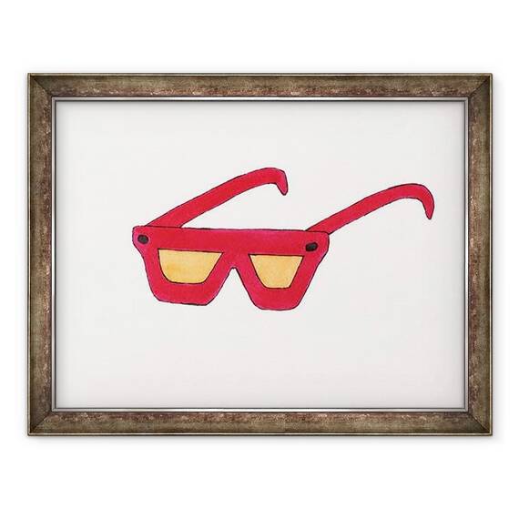Tablou inramat - Daisy de Villeneuve - Ochelari rosii - - Roveli