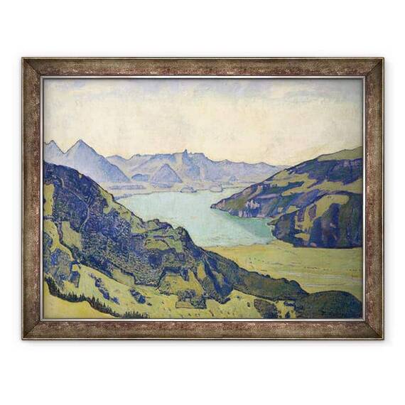 Tablou inramat - Ferdinand Hodler - Vedere a lacului Thun de la Breitlauenen - - Roveli