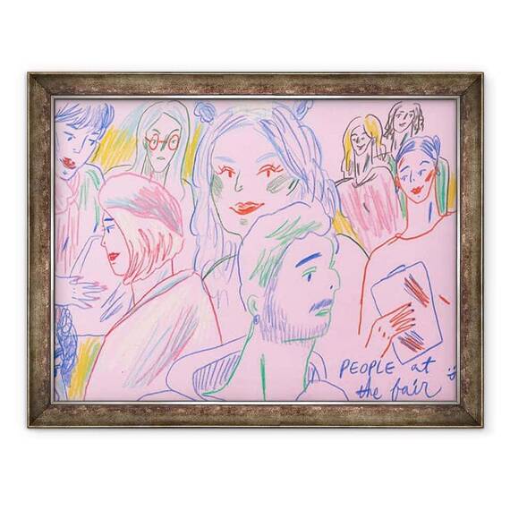 Tablou inramat - Sol Jeong - Oamenii de la Targ II - - Roveli