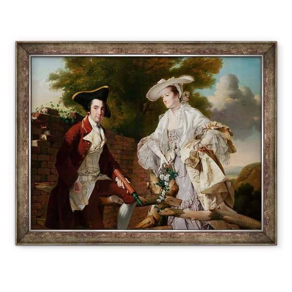 Tablou inramat - Joseph Wright - Portret De Peter Perez Burdett si Prima Sa Sotie Hannah - - Roveli
