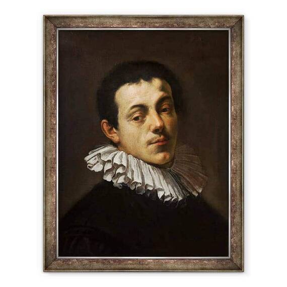 Tablou inramat - Hans von Aachen - Portretul Pictorului Joseph Heintz - - Roveli