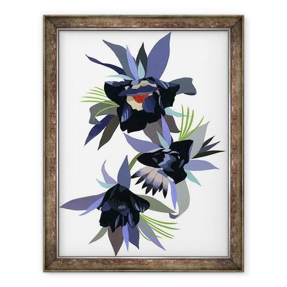 Tablou inramat - Hiroyuki Izutsu - Floare imaginara neagra - - Roveli