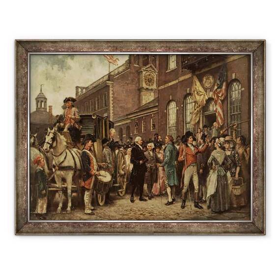 Tablou inramat - Jean Leon Gerome Ferris - Inaugurarea Washingtonului la Philadelphia - - Roveli