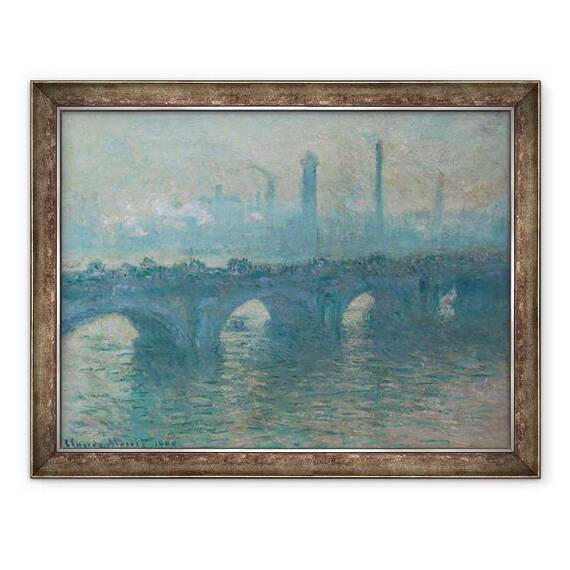 Tablou inramat - Claude Monet - Podul Waterloo, Vremea gri - - Roveli