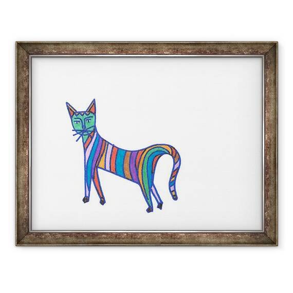 Tablou inramat - Daisy de Villeneuve - Curcubeu Cat - - Roveli