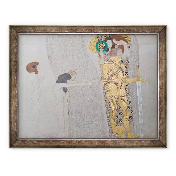 Tablou inramat - Gustav Klimt - Dorinta de fericire, de la Friza Beethoven - - Roveli